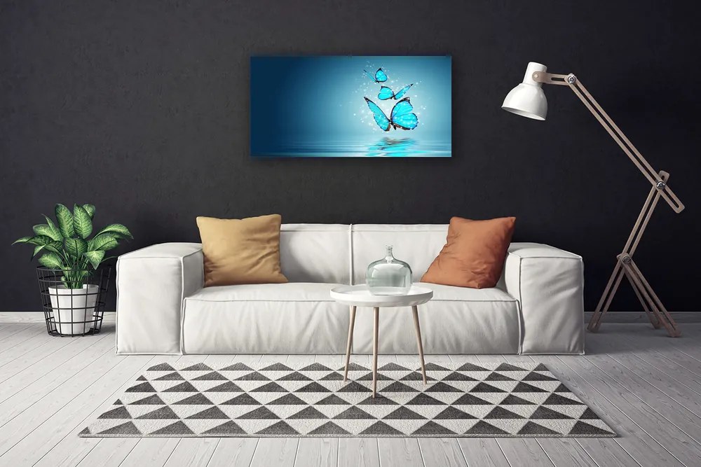 Obraz Canvas Motýle voda umenie 125x50 cm