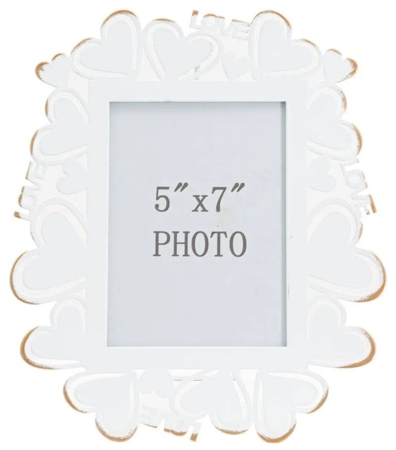 Biely kovový rámček na fotky Mauro Ferretti, 25 x 27,7 cm