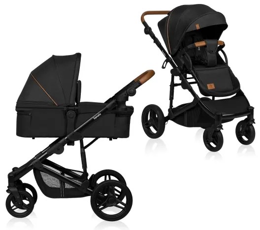 Lionelo - Kombinovaný kočík 2 v 1 MARI TOUR Black Onyx
