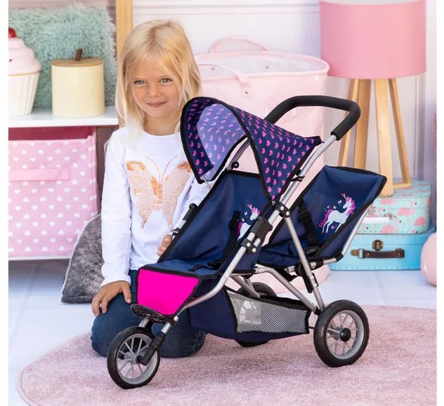 Bayer Design Kočík pre bábiky dvojičky Duo (modrá) (100355100)