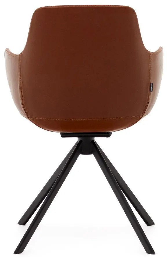 Koňakovohnedé čalúnené jedálenské kreslá v súprave s podrúčkami 2 ks Tissiana – Kave Home