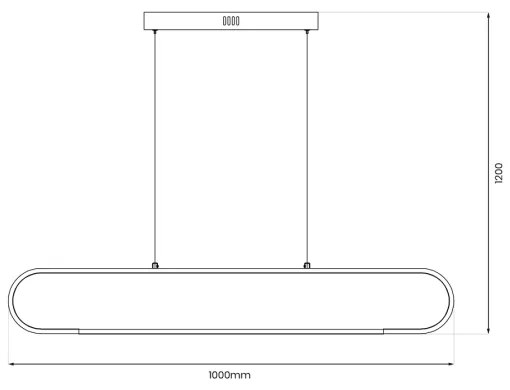 LED Luster na lanku FRAME LED/42W/230V čierna