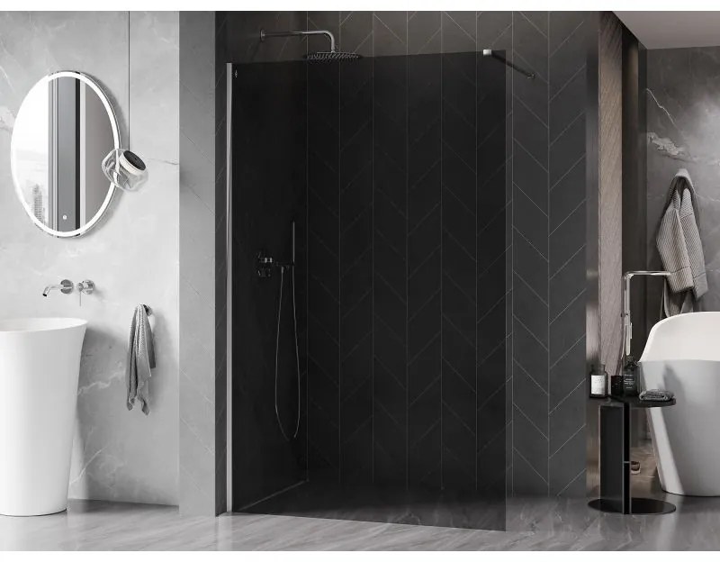 Mexen, Mexen Kioto-X sprchová stena 100 x 200 cm, grafit 10 mm, chróm - 800-100-101-01-40-X