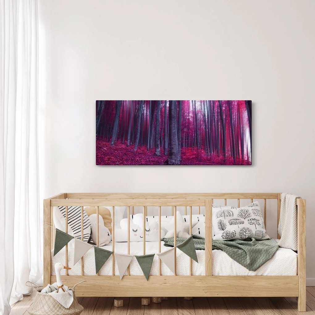 Obraz ružového lesa (120x50 cm)