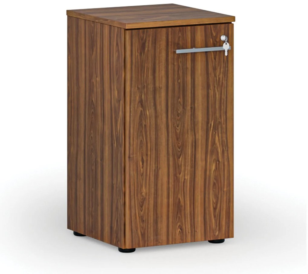 Nízka kancelárska skriňa s dverami PRIMO WOOD, 400 x 420 x 740 mm, orech