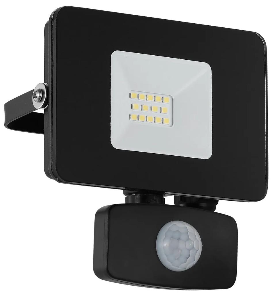 EGLO Vonkajší LED reflektor v modernom štýle FAEDO 3, čierny, 10W, čidlo