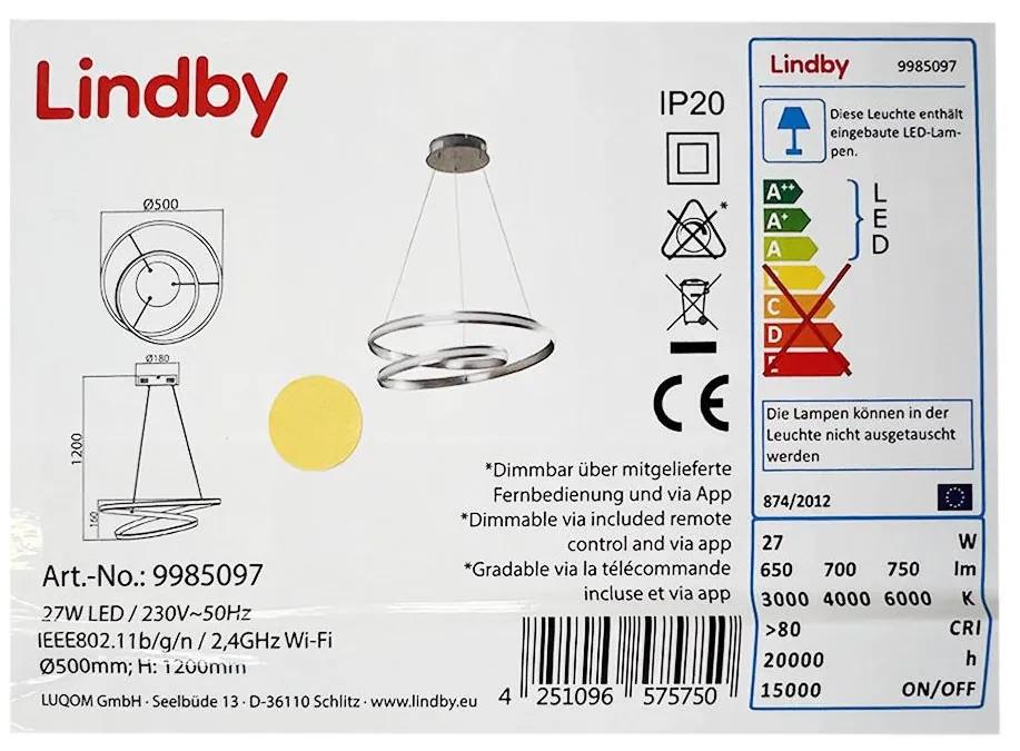 Lindby Lindby - LED Stmievateľný luster na lanku SMART VERIO LED/27W/230V + DO LW0702