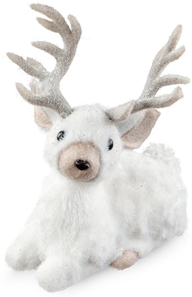 VIANOČNÁ FIGÚRKA REINDEER 27X17X35 CM BIELA