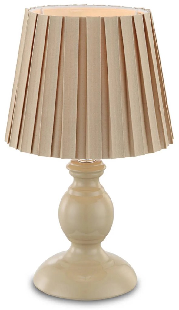 Stolná lampa Jolanda, plisé, piesková