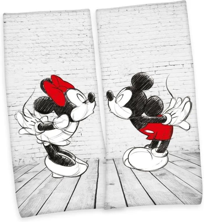 HERDING Sada 2 ks osušek Mickey a Minnie Bavlna Froté, 80/180 cm