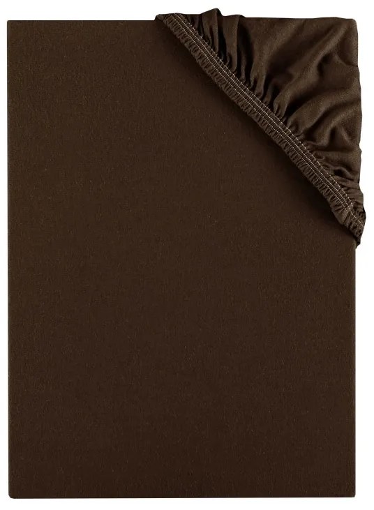 Plachta posteľná tmavohnedá jersey EMI, Plachta predĺžená 90 (100)x220