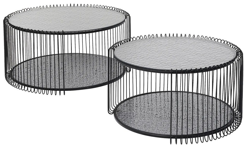 Wire Double set príručných stolíkov čierny
