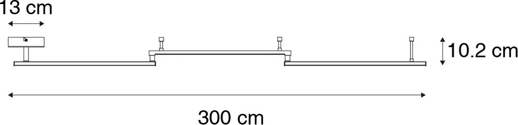 Čierne stropné svietidlo 300 cm vrátane LED 3-stupňové stmievateľné nastaviteľné - Annuschka