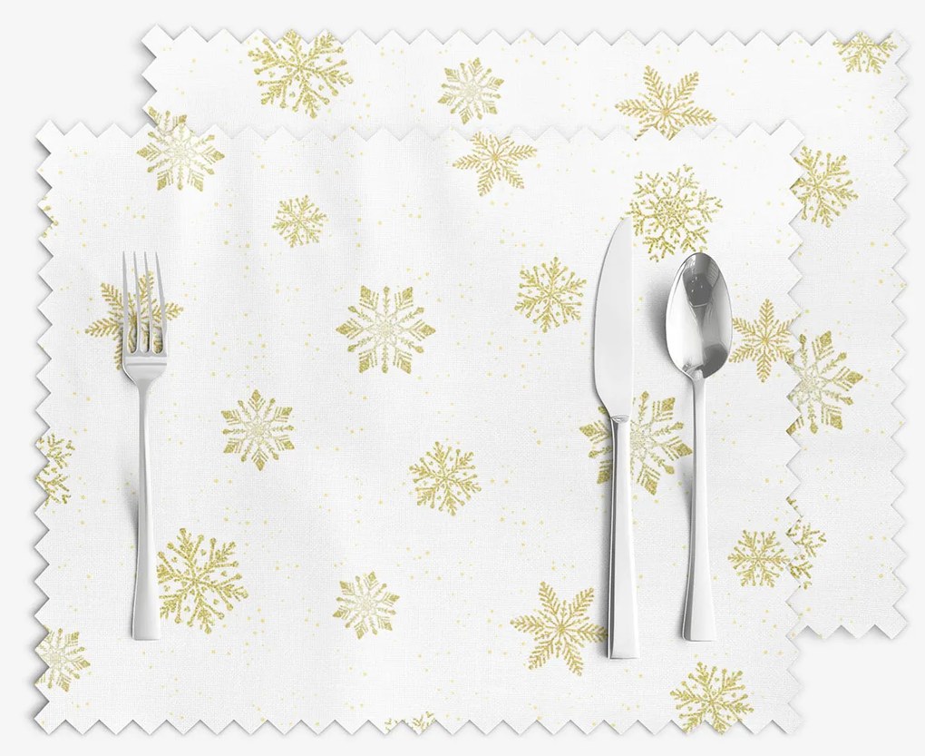 Goldea vianočné prestieranie na stôl teflónové - zlaté snehové vločky - sada 2ks 30 x 40 cm