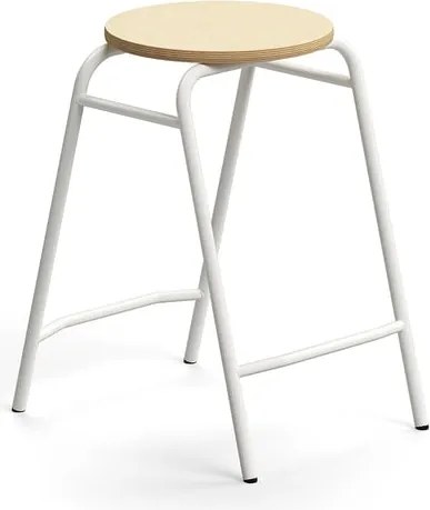 Stolička ALTUS, výška 590 mm, biela/breza