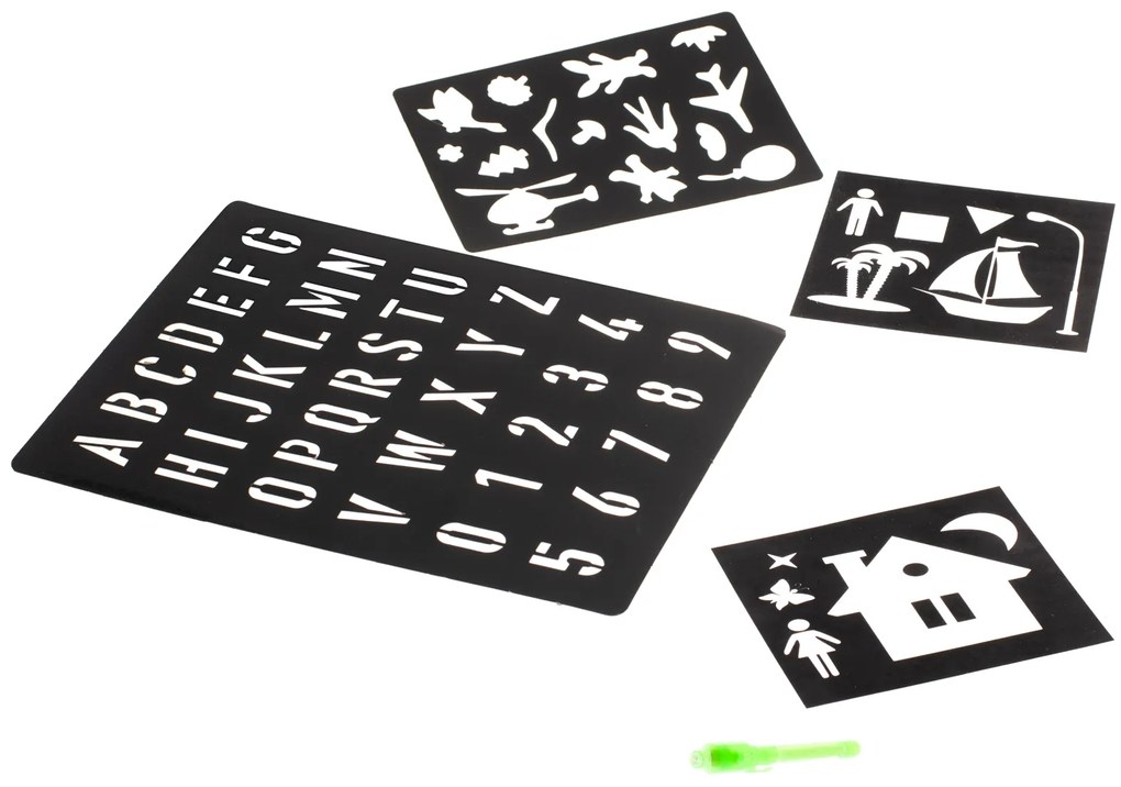 KIK Magická světelná kreslicí tabulka + kreativní sada UV pera