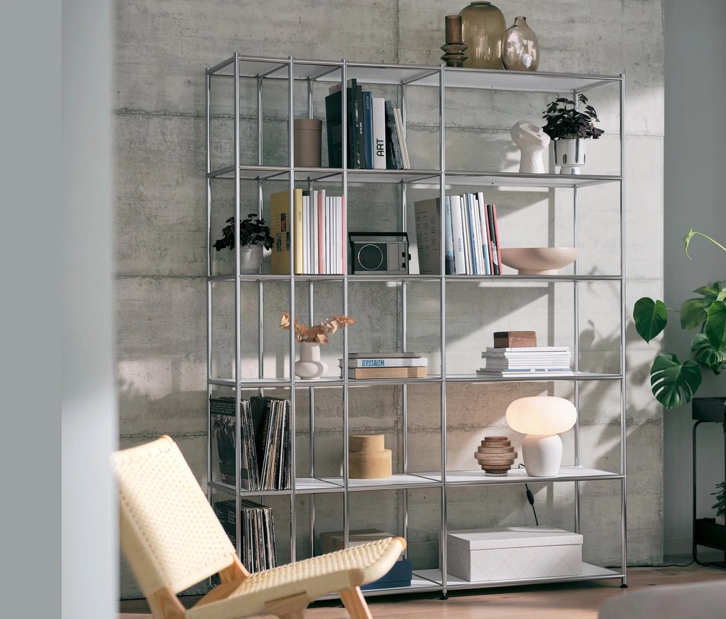 Otvorený kovový regál »CN3«, biely