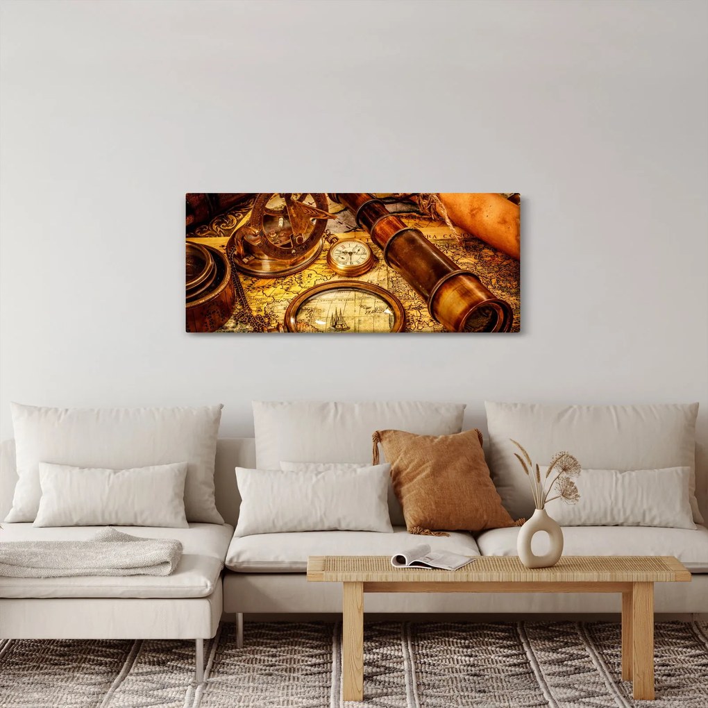 Obraz - Historické pomôcky námorníkov (120x50 cm)