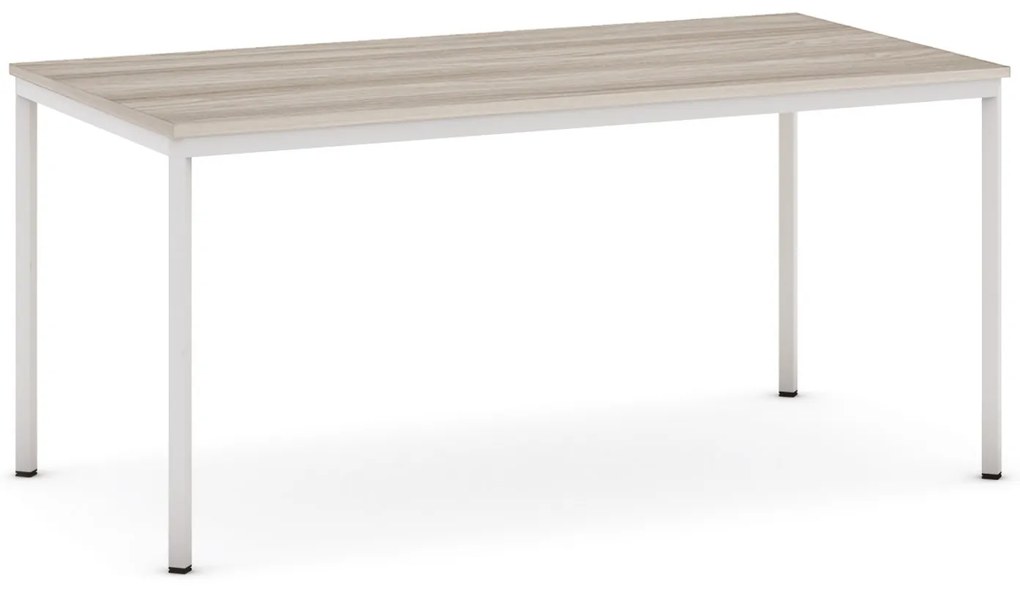 Jedálenský stôl, 160x80 cm, sivá podnož, dub prírodný