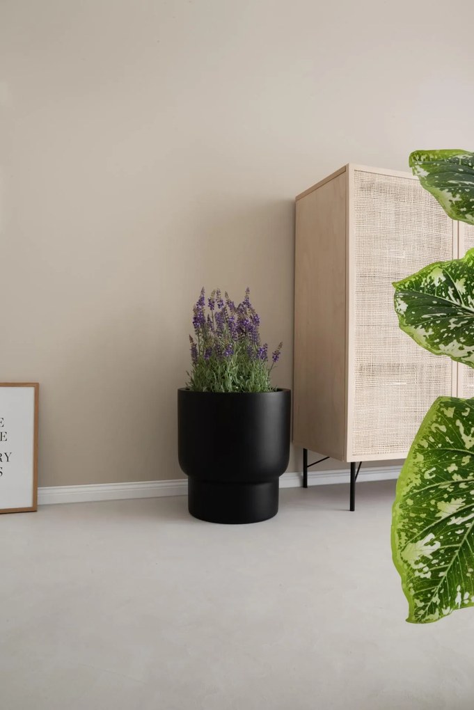 Kvetináč LIVELLO, sklolaminát, výška 41 cm, čierny