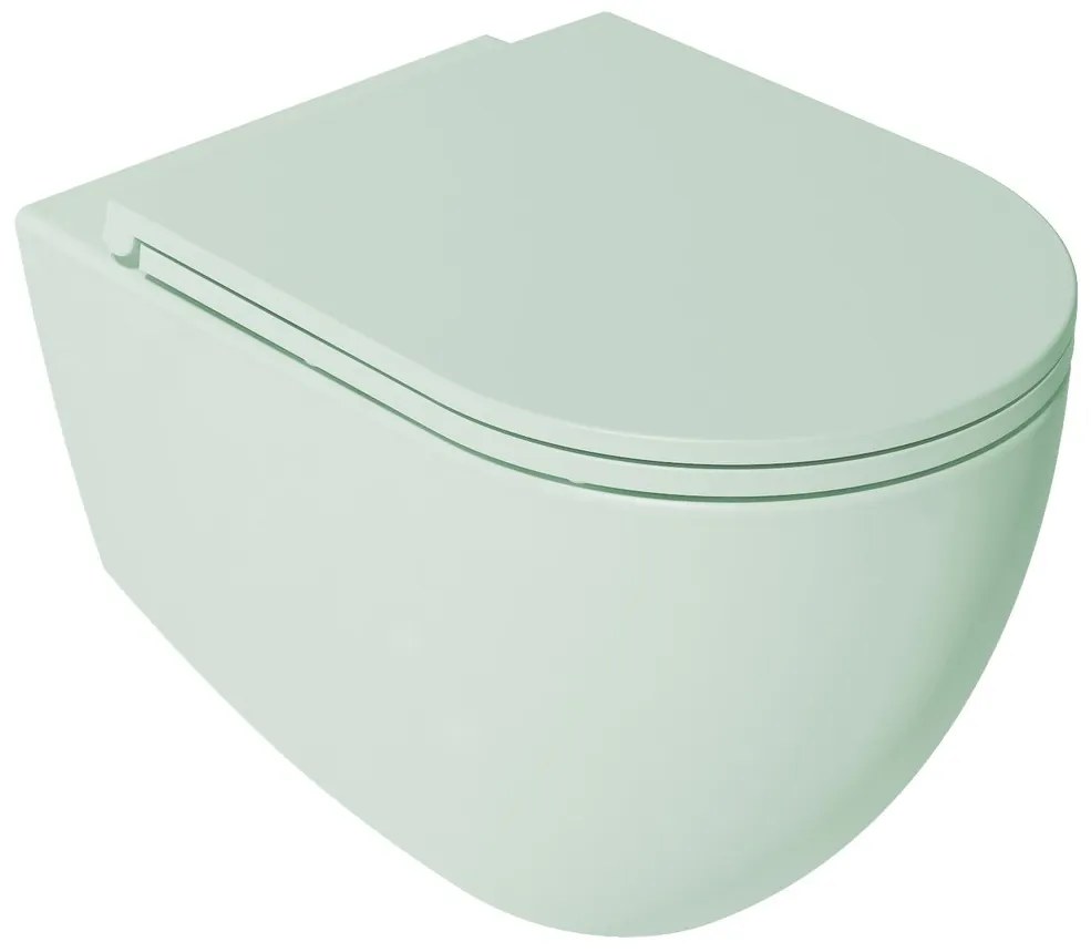 Isvea Isvea, INFINITY závesná WC misa, Rimless, 36,5x53cm, zelena mint, 10NF02004-2T