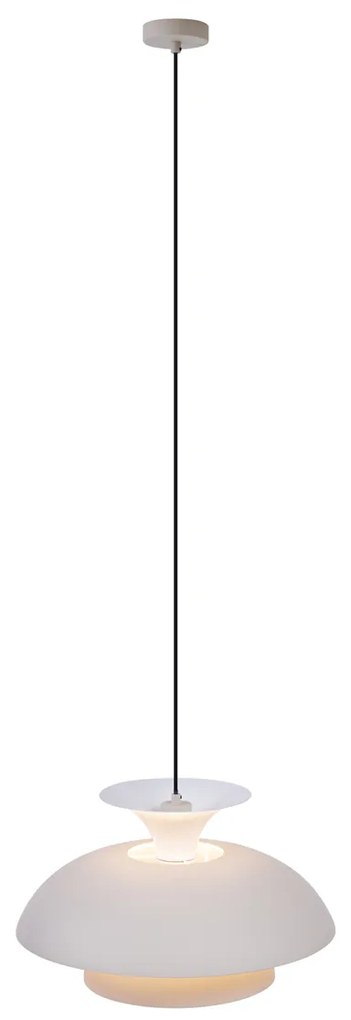 Škandinávske závesné svietidlo béžové s bielym interiérom - Titus