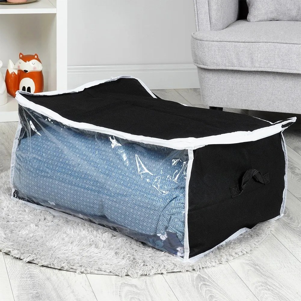 VILDE Textilný box na uskladnenie posteľnej bielizne ÚLOŽNÝ, 80L, 60 x 45 x 30 cm