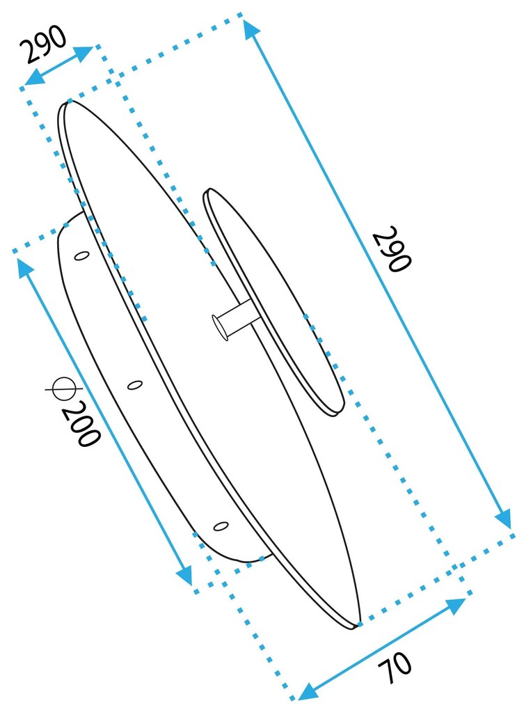 Toolight Toolight, LED nástenné svietidlo, 13W, APP1270, čierna-zlatá, OSW-06583