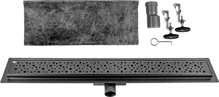 BPS-koupelny Sprchový odtokový žľab DL01 WAVE G5 HYD-2672 70 cm, čierny
