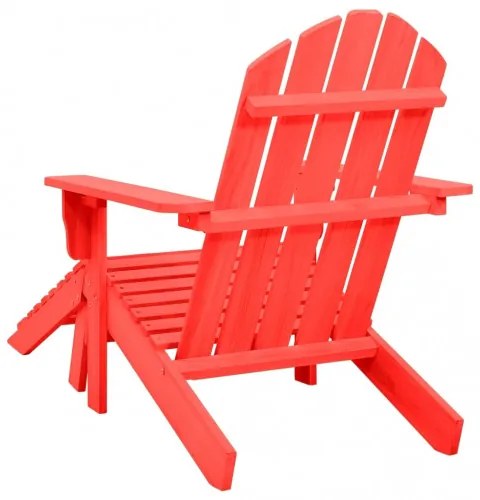 vidaXL Záhradná stolička Adirondack s otomanom jedľový masív červená-