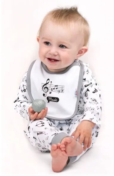 NEW BABY Dojčenský bavlnený podbradník New Baby Music