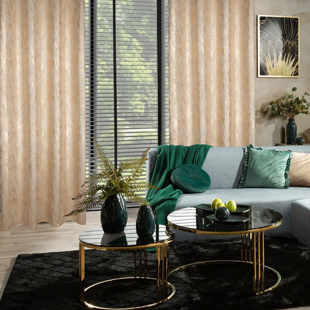 ZATEMŇOVACÍ ZÁVES NA KRÚŽKOCH ELISE 140X250 CM BÉŽOVÁ