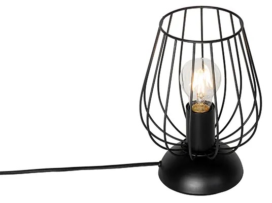 Moderná stolná lampa čierna drôtená - Palica