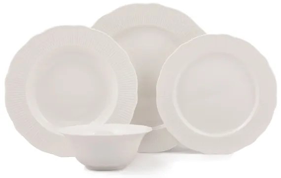 24-dielna jedálna súprava z bieleho porcelánu