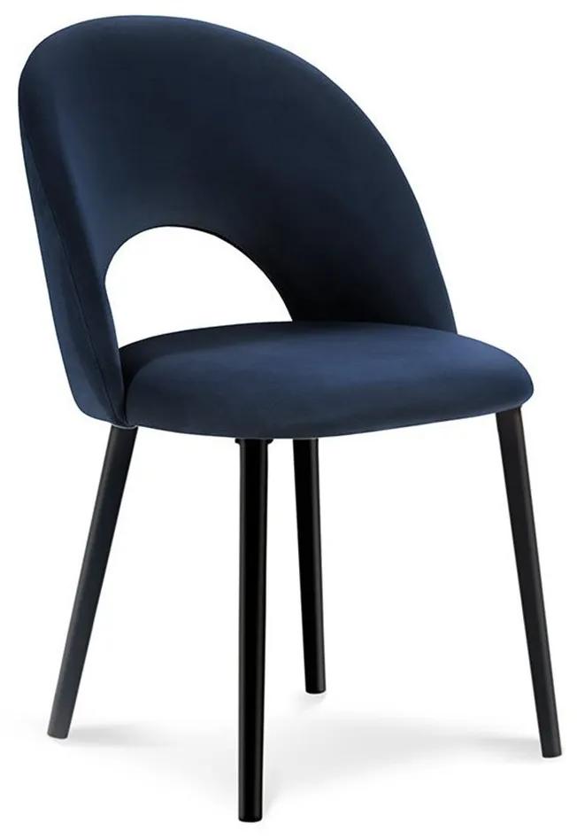 Modrá Zamatová stolička Lucia dĺžka 52 × šírka 48 × výška 80 cm MILO CASA