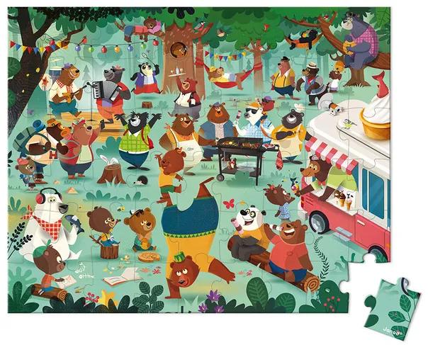 Janod Puzzle v kufríku 54ks: Rodina medveďov