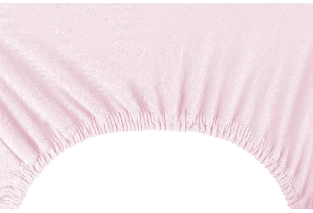 Svetloružová napínacia plachta jersey 140x200 cm Amber – Restilo