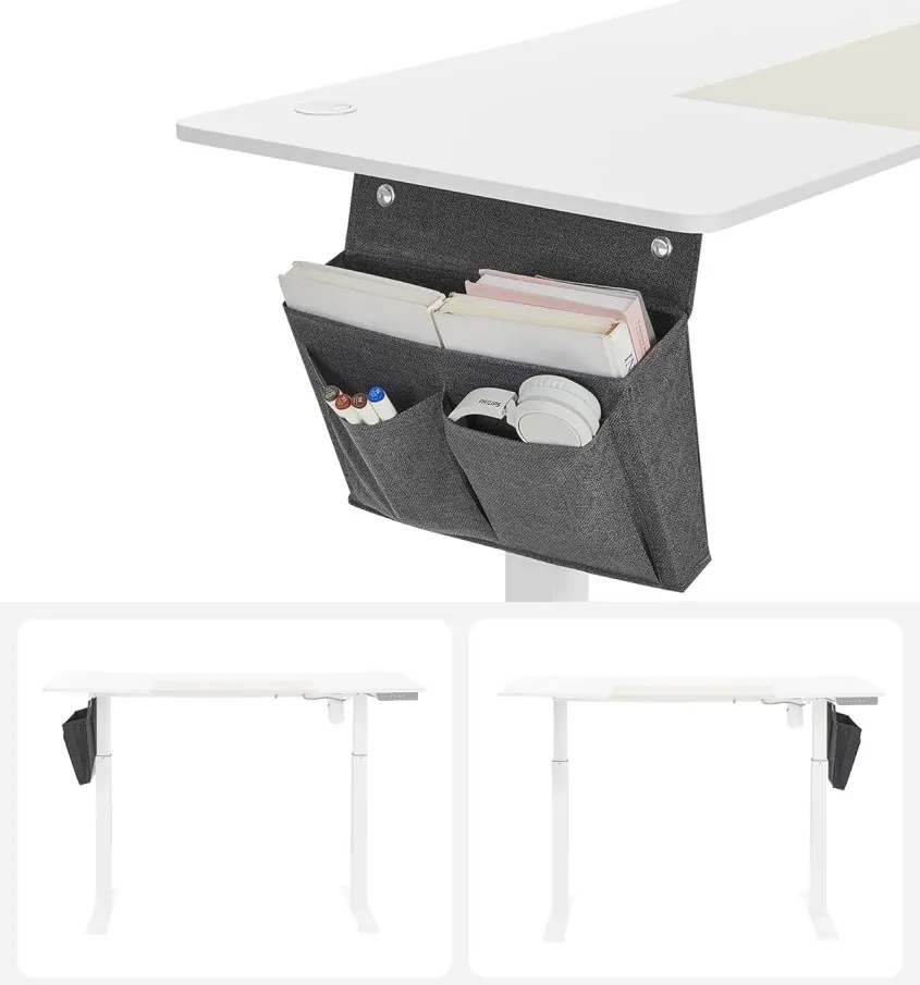 Písací stôl Paradis 140 cm výškovo nastaviteľný biely