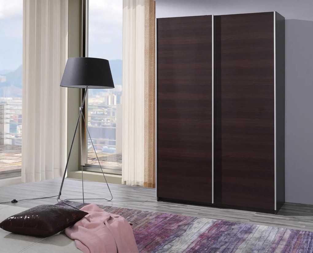 Šatníková skriňa Filey (gaštan wenge). Akcia -20%. Vlastná spoľahlivá doprava až k Vám domov. 612251