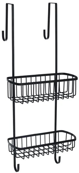 BISK Erga Niagara, závesný drôtený dvojitý košík na kozmetiku 220x180x535 mm, čierna matná, ERG-08268