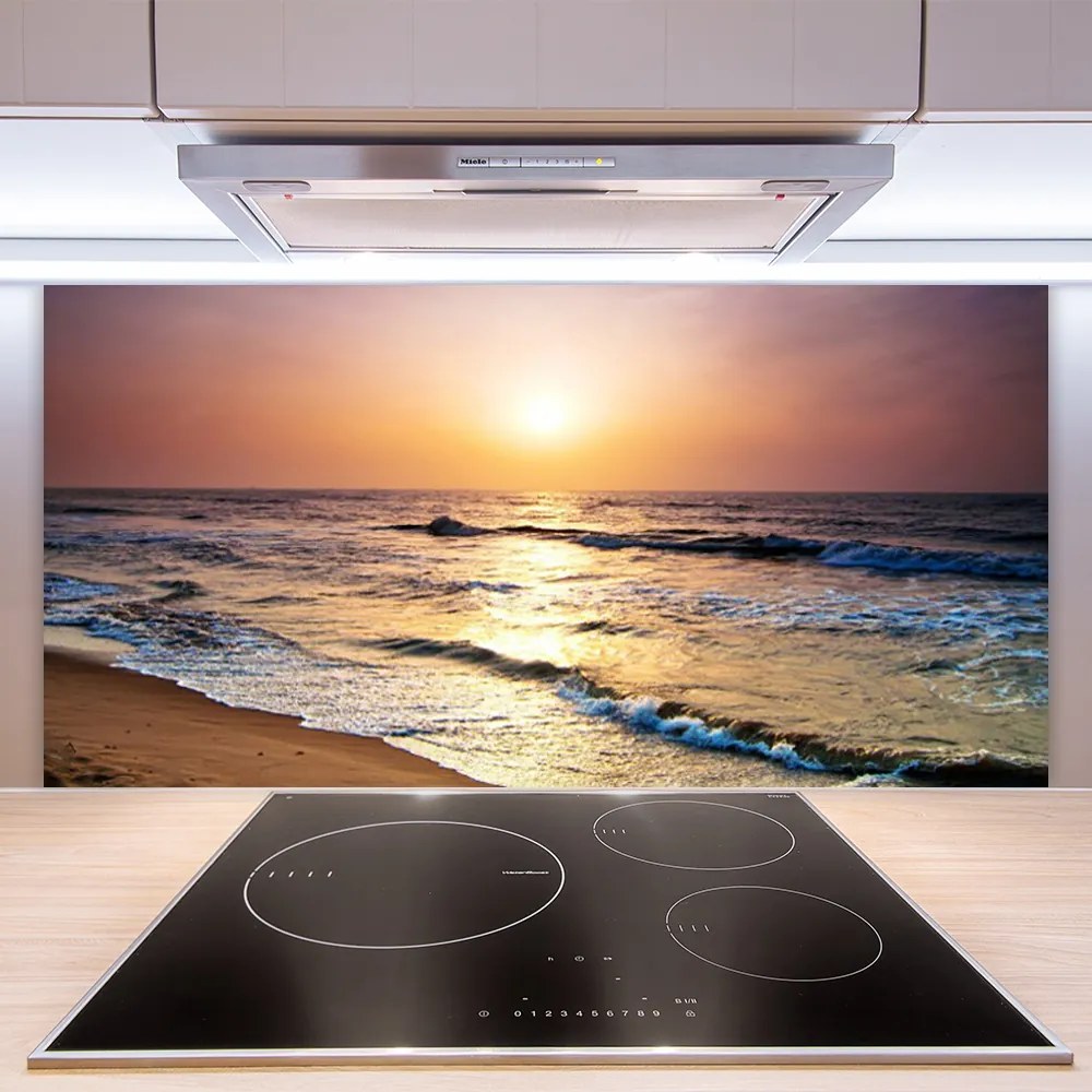 Sklenený obklad Do kuchyne More pláž slnko krajina 120x60 cm