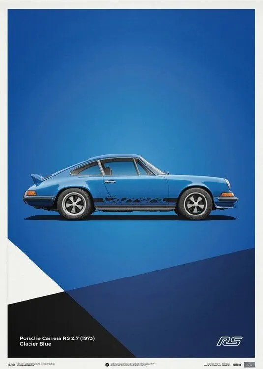 Umelecká tlač Porsche 911 RS - Blue - Limited Poster, Automobilist