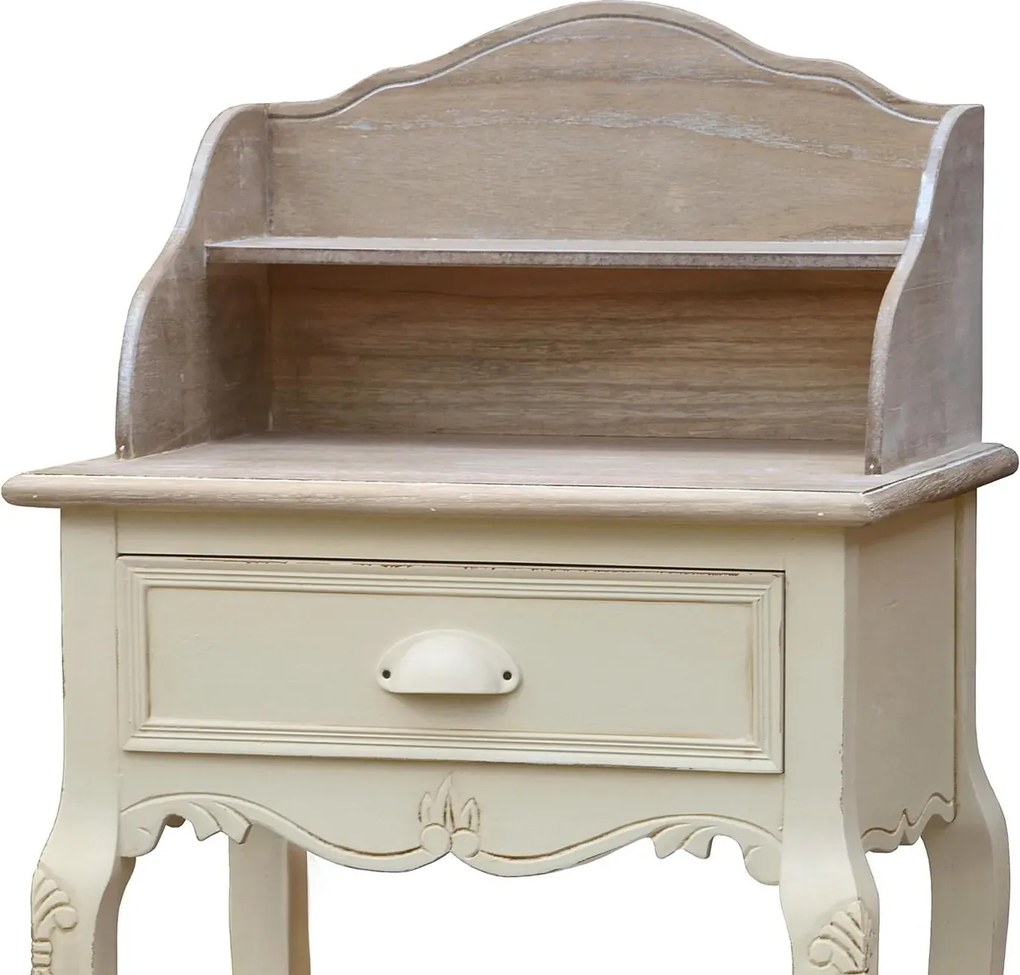 Odkladací stolík Rimini 49 cm z masívu krémový