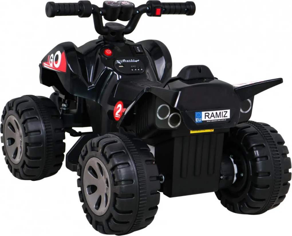 Ramiz Najrýchlejšia batériová štvorkolka pre deti Čierna + 25W motor