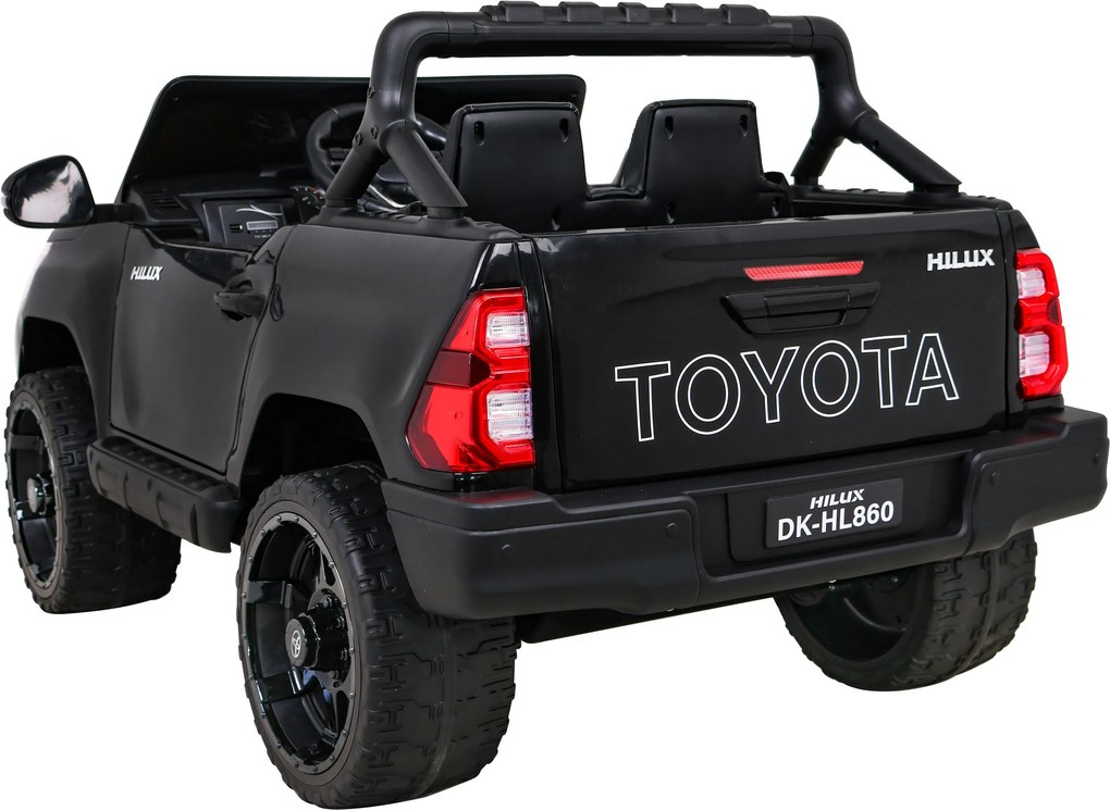 Ramiz Toyota Hilux na batérie pre deti Čierny pickup + pohon 4x4 + diaľkové ovládanie