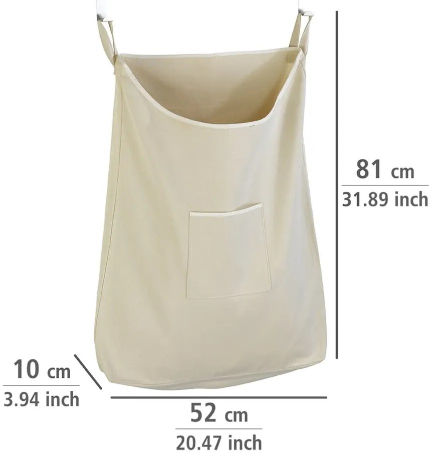 Béžový závesný kôš na bielizeň Wenko Door Laundry, 65 l