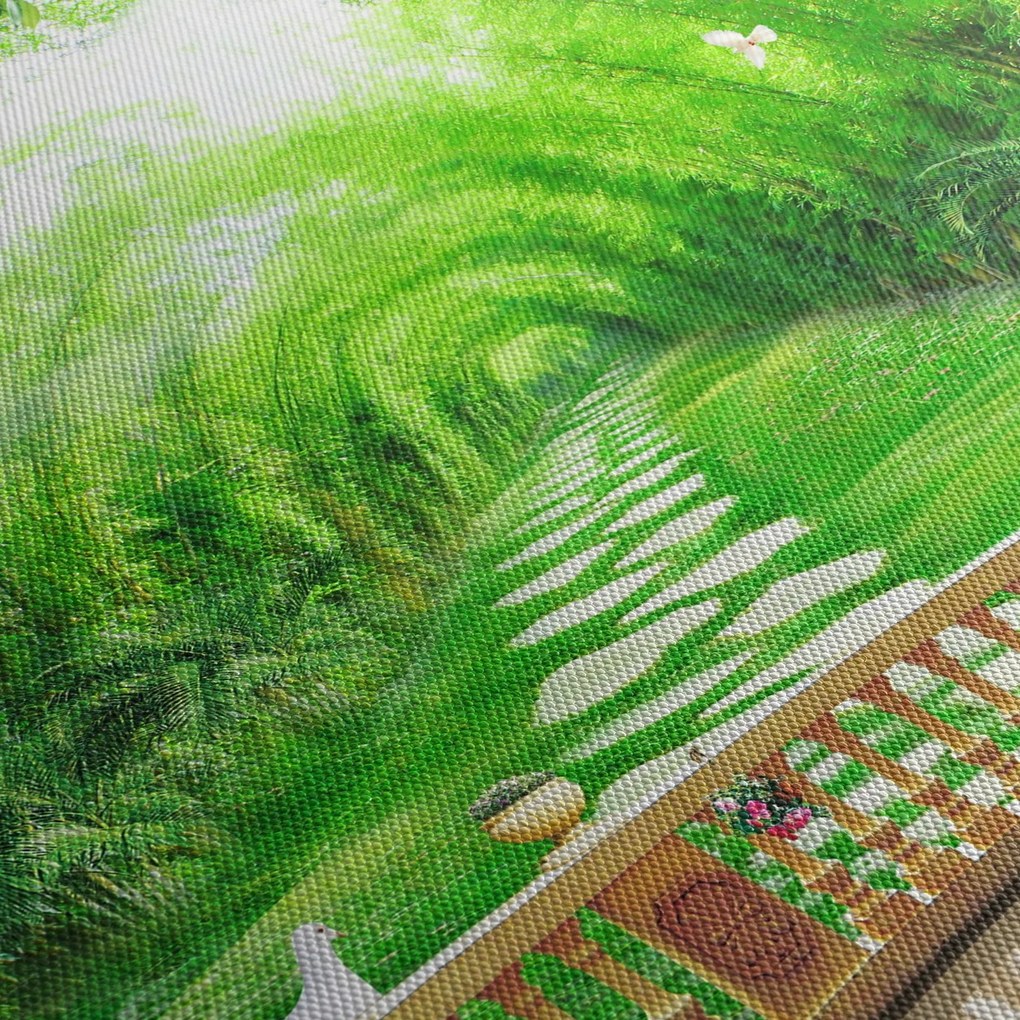 Obraz - Výhľad na tropickú záhradu (150x105 cm)