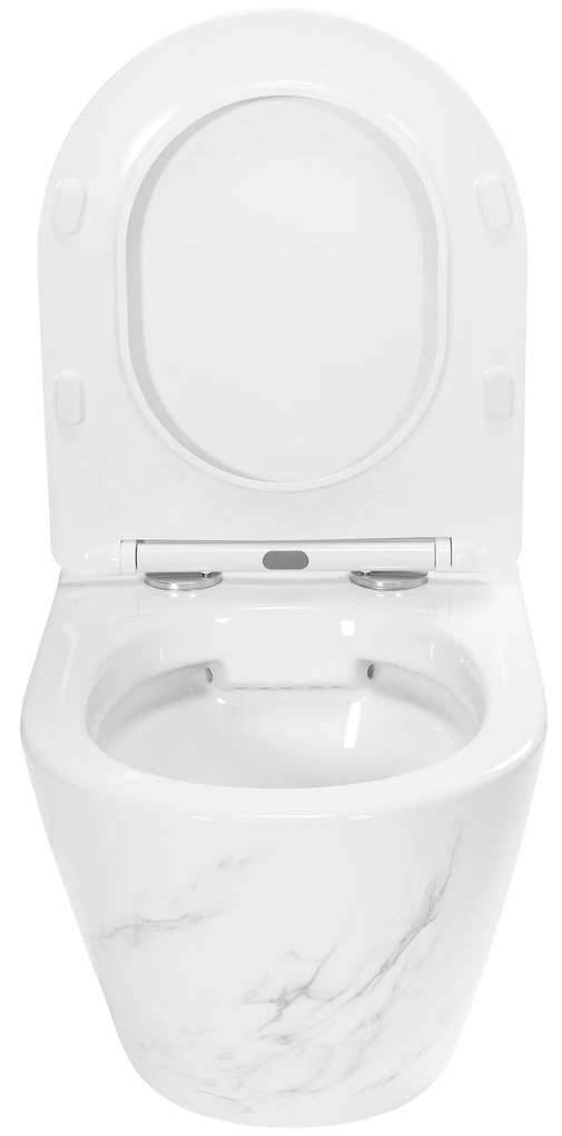 Rea Carlos Nature Marble, závesná WC misa Rimless 495x370x355 mm, imitácia kameňa, REA-C6606