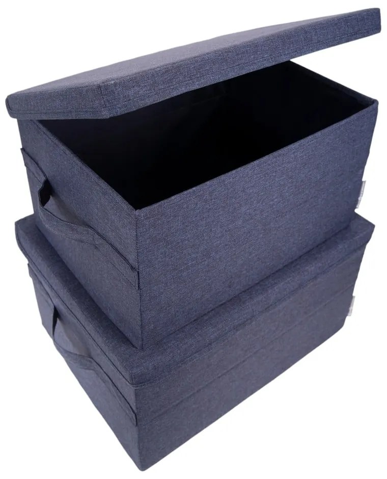 Modrý látkový úložný box s vekom 40x30x22 cm Soft Storage – Bigso