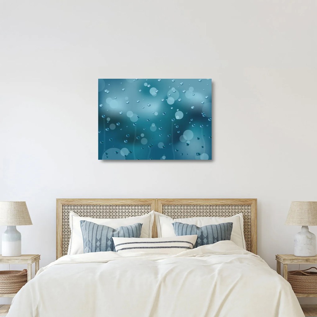 Sklenený obraz kvapôčok (70x50 cm)